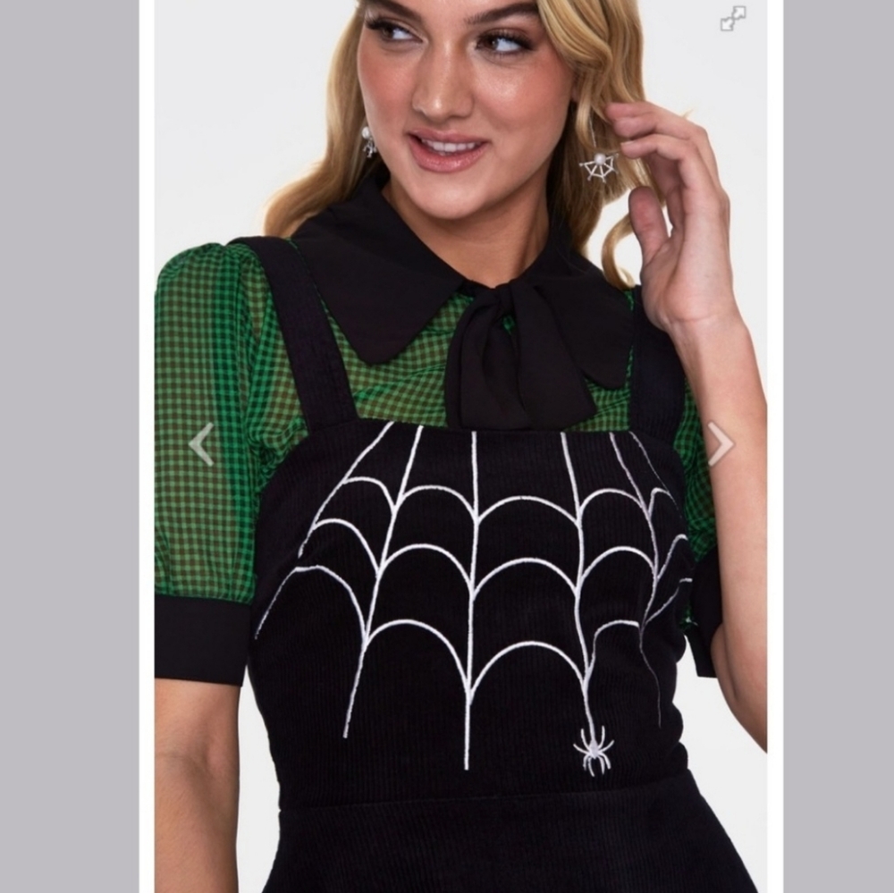 *ISO voodoo vixen green and black checkered see through shirt